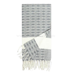Serviette de Fouta de Hammam Turc à Armure Plate Minimaliste avec Design en Coton Écologique Blanc Pur Serviette de Plage Fouta - Product Image 6