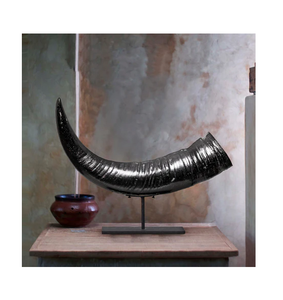 Modern Buffalo Horn Decorative With Metal Stand Hot Selling Product Horn for Tableware <b>Decoration</b> - Product Image 1