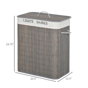 Cesto per Bucato Pieghevole in Bambù Grigio - Product Image 6