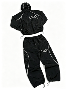 Ensemble de survêtement pour homme, couleur bordeaux, avec logo en lettres, haut à manches longues et short - Product Image 6