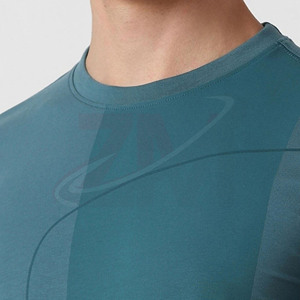 T-shirts pour hommes grande taille, couleur bleue unie, marque personnalisée, 100% coton, style streetwear décontracté, coupe ample, t-shirts basiques pour l'été - Product Image 4
