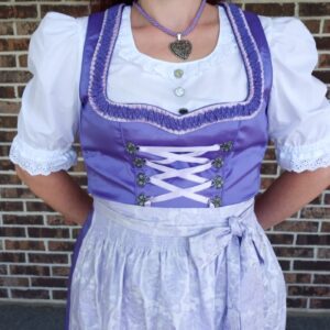 Vestido Dirndl Estilo Bávaro para Mujer, Largo hasta la Rodilla, Corte en A, con Cinturón, Cuello Cuadrado, Manga Corta, Traje Folclórico Vintage - Product Image 2