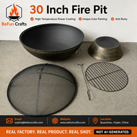 Brasero extérieur en acier de 30 pouces pour bois, avec écran anti-étincelles et poignées de foudre, pour patio et jardin, usine OEM ODM