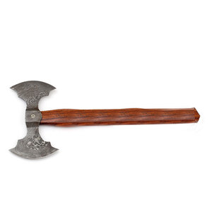 Damascus Steel Double Head <b>Axe</b> Handmade Pattern Steel Tool Designed For Utility Camping And Outdoor Lifestyle - Product Image 4