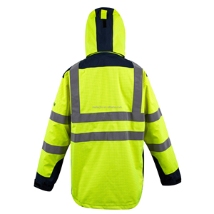 Mens Waterproof Reflective Safety <b>Work</b> <b>Jacket</b> High Visibility Coat for <b>Construction</b> Site Outdoor Protection - Product Image 6