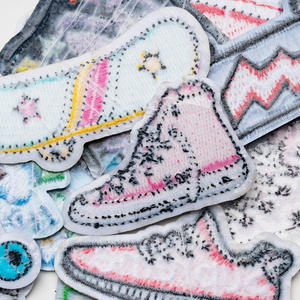 Logo Embroidered Fabric Badge Patch Hook Loop Velcro Personalized 3D <b>Puff</b> Heat Press Iron On for Clothing Hats <b>Bags</b> Facto - Product Image 4