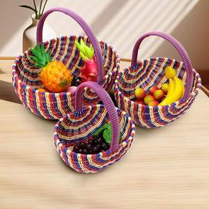 ตะกร้าปิกนิกหวายพับได้คุณภาพสูงสไตล์วินเทจอเมริกัน สำหรับงานเทศกาล งานแฮนด์เมด เป็นมิตรกับสิ่งแวดล้อม เหมาะสำหรับตั้งแคมป์ วันรำลึก/วันที่ 4 กรกฎาคม - Product Image 4