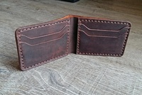 Monedero Bifold de Cuero Genuino Crazy Horse Marrón Vintage Tiding, Delgado, con Bloqueo RFID, Cierre Abierto, Impermeable, para Hombre, LW-0244 High