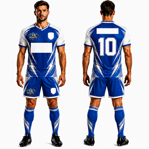 Vente en gros de maillots de football tendance, nouveaux, personnalisés, à manches courtes, ensembles de sport, broderie 3D, tissu 100% polyester - Product Image 1