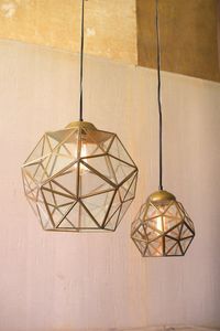 Modern Geometric Pendant Lights Brass Finish Indoor Hanging <b>Ceiling</b> Lamp Living Room <b>Decor</b> Minimalist Design - Product Image 1