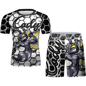 Rash Guard Set Men's Short Sleeve Quick Dry <b>Athletic</b> Training Kit Sublimation Printed Sport Wear - Product Image 1