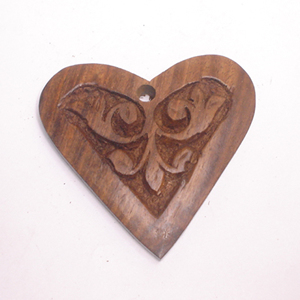 Pendentif en forme de cœur en bois brun naturel, couleur personnalisée, perle pour la fabrication de colliers, fournitures de bricolage - Product Image 6