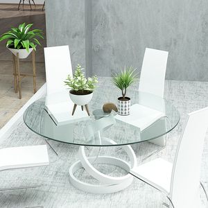 30\" Inch Round Tempered Glass <b>Table</b> <b>Top</b> Clear Glass 1/4\" Inch Thick Round Polished Edge <b>Dining</b> <b>Tables</b> (Old SkuW126560370) - Product Image 2