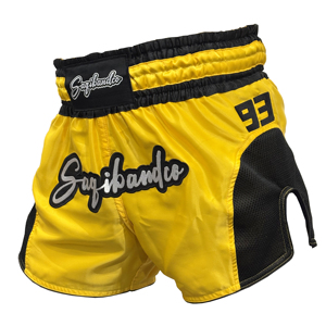 Muay Thai Mixed Martial Arts <b>Shorts</b> Black Gold Embroidery Stretch Durable Breathable 100g <b>Polyester</b> Unisex Adult Training Wear - Product Image 2