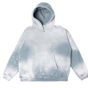 Sweat à capuche d'hiver pour homme 100 % coton, personnalisé OEM, avec design court délavé à l'acide et effet usé, anti-boulochage - Product Image 4