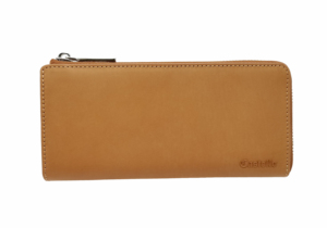 Castello Genuine Cowhide Soft Leather Long L-Zipper <b>Wallet</b> Unisex Embossed Logo Polyester Lining 100% QC Inspected Interior Zip - Product Image 2