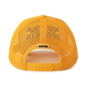 Casquette de baseball trucker jaune vif brodée en maille respirante avec fermeture snapback, tendance, pour le sport, le streetwear et les activités de plein air - Product Image 3