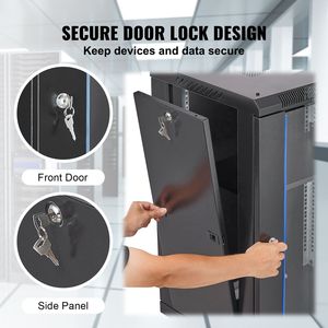 Armadio di Rete a Parete 15U con Carico Massimo di 227 kg, Vetro Temperato con Chiusura di Sicurezza, Rack Server Dati 4U - Product Image 3