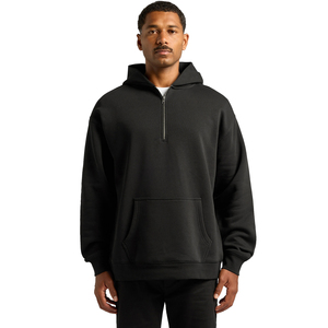 Sweat-shirts unisexes personnalisés de haute qualité en coton épais, molleton lourd 400g, couleur noire, taille oversize - Product Image 3