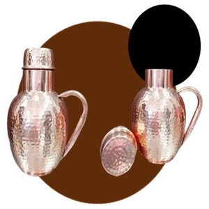 Tulip <b>Copper</b> Pot or Water <b>Bottle</b> Pure <b>Copper</b> <b>Drinking</b> <b>Bottle</b> Traditional Health Storage Vessel for Home Office Gym Use - Product Image 4