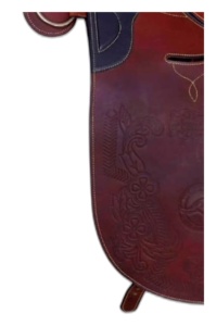 Selle de cheval en cuir australien de qualité supérieure, style western, avec quincaillerie en laiton, arceau en bois, tapis de selle embossé, selle d'équitation - Product Image 5