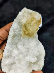 Natural Yellow Calcite with Chalcedony <b>Crystal</b> <b>Cluster</b> Premium Mineral Specimen Healing Stone Collectible Display India Origin - Product Image 3