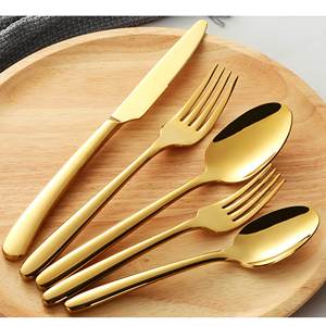 Ensemble de couverts en acier inoxydable doré antique avec finition polie pour les occasions spéciales, les restaurants, les hôtels, ensemble de couverts tendance - Product Image 6