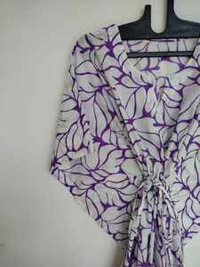 Vestido Kaftán de Algodón Indio Hecho a Mano, Kimono de Playa, Túnica Bohemia de Verano, Atuendo de Vacaciones - Product Image 5