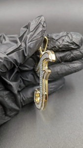 Elegant 925 Sterling <b>Silver</b> <b>Silver</b> Plated Luxury Moissanite <b>Pendant</b> Hip Hop Inspired Unisex Fine Jewelry for Daily Wear - Product Image 6