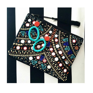 Bolsos de Hombro de Yute Estilo Bohemio Indio para Mujer, Hechos a Mano con Cuentas y Cierre de Cremallera, Ecológicos - Product Image 6