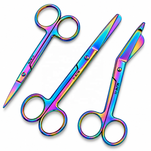 MJW Surgical Nursing Scissors Set <b>3</b> Pcs Rainbow Titanium Coated Stainless Steel Iridescent Finish Reusable Hospitals Clinics Use - Product Image 5