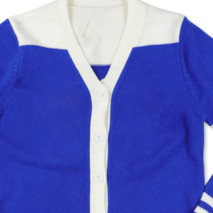 Cardigans tricotés à col en V pour hommes ZBP, bleu et blanc, à manches longues, en acrylique, avec fermeture boutonnée, pour l'automne, vente en gros, personnalisables - Product Image 4