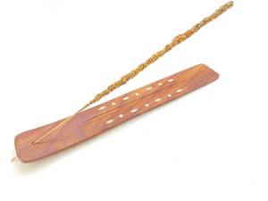 Decorative Custom Brass Design Acacia Wood Eco-Friendly Durable Incense Stick Burner for Home Temple Prayer Spaces Wholesale B2B - Product Image 2