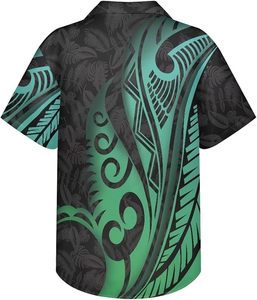 Chemises hawaïennes pour hommes à imprimés de style polynésien, manches courtes, tribal, samoan, chemise personnalisée, chemises décontractées pour hommes - Product Image 4