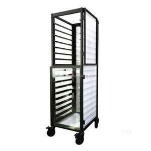 Atlas Star Aluminum Alloy Bakery <b>Trolley</b> with Anodized Surface 18 Shelves Sealed Design 60x40cm Tray Commercial Use - Product Image 1