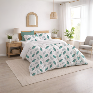 Cotton Duvet Cover <b>Set</b> Lightweight Breathable <b>Comforter</b> Cover with Pillowcases, Zipper Closure - Product Image 1