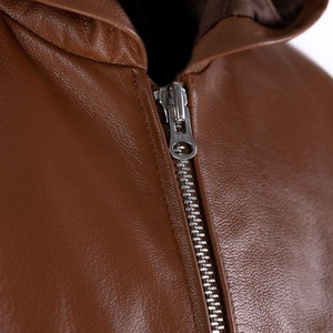 Sudadera con capucha de cuero premium multicolor y elegante para hombre, de piel de oveja auténtica, para invierno, hecha a mano, diseño personalizado. - Product Image 3