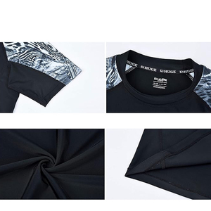 Men Rash Guard <b>Compression</b> T <b>Shirt</b> Short Sleeve Swim <b>Shirt</b> UV Protection Quick Dry Custom Logo Wholesale - Product Image 3