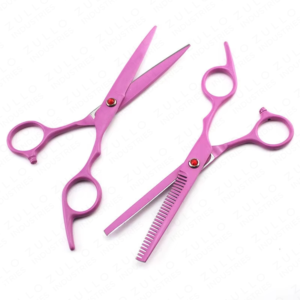 High Quality Pink Hair Cutting Scissors Stainless Steel Barber Shears Sharp Blade with Finger Rest Salon Beauty <b>Tool</b> - Product Image 6