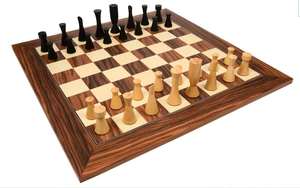 Pions d'échecs modernes minimalistes de qualité supérieure, série Midnight, en bois d'ébène, roi de 3,4 pouces, au meilleur prix - Product Image 4
