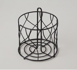 Modern Black Metal Paper Towel Holder Freestanding Circular Design Minimalist Style For Kitchen <b>Accessory</b> And <b>Bathroom</b> Use - Product Image 2