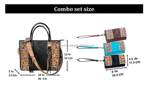 กระเป๋าถือแบบ2ชิ้นสำหรับผู้หญิงกระเป๋าหนังวัวแบบมีเครื่องมือที่หรูหรากระเป๋าถือ & กระเป๋าจัดระเบียบทำด้วยมือ - Product Image 2