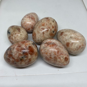 Œuf en pierre de soleil naturelle polie, pierre précieuse pour la guérison par le Reiki, la méditation et la décoration intérieure, vente en gros - Product Image 2