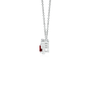 14K 18K <b>Gold</b> Natural Round Cut Ruby in Diamond Curved Bar <b>Pendant</b> Link Chain Necklace Vintage Inspired Handmade Fine Jewelry OEM - Product Image 2
