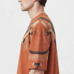 T-shirts amples pour hommes style urbain en coton épais, coupe décontractée, manches larges, t-shirts vierges décontractés, impression personnalisée, vente en gros - Product Image 5