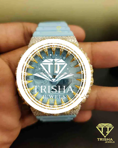 Men Luxury Moissanite <b>Diamond</b> <b>Watch</b> 925 Sterling Silver Fully Iced Out Designer Statement Timepiece - Product Image 6