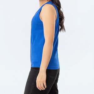 Women's Hip Hop Style 100% Cotton Knitted Tank <b>Top</b>-Quick Dry Eco-Friendly Anti-Pilling Breathable Short Sleeve - Product Image 4