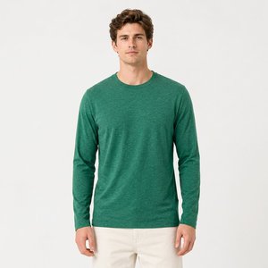 T-shirt basique minimaliste à manches longues pour homme, 180 GSM, mélange de rayonne extensible, coupe ajustée, léger, printemps-automne, streetwear - Product Image 5