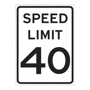 Panneau de signalisation routière pliable Brady « Limite de vitesse 40 » 24x18 pouces pour routes et zones de stationnement - Product Image 1