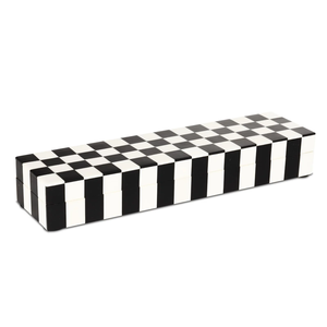 Luxury Ox Horn & Resin Inlay Jewelry Box - Geometric <b>Mosaic</b> Pattern Handmade Style Decorative Keepsake Box Custom Size & Color - Product Image 3